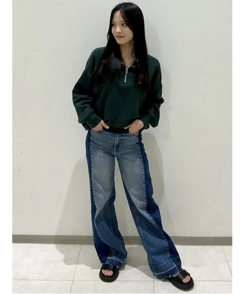 GAP（ギャップ）の「ウォッシュウェル ハイライズ ストライド ワイドデニム（デニムパンツ・レディース・インディゴブルー・25/29/30/26/24/28/23/27）」の10枚目の写真