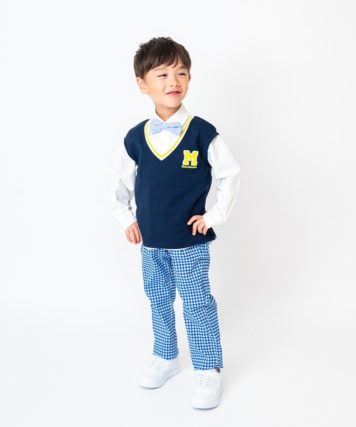 Moujonjon(ムージョンジョン)の「のびのびツイルチェック柄長パンツ(その他パンツ・キッズ・ブルー・90/120/140/130/110/100)」の17枚目の写真