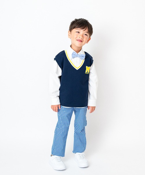 Moujonjon(ムージョンジョン)の「のびのびツイルチェック柄長パンツ(その他パンツ・キッズ・ブルー・90/120/140/130/110/100)」の11枚目の写真
