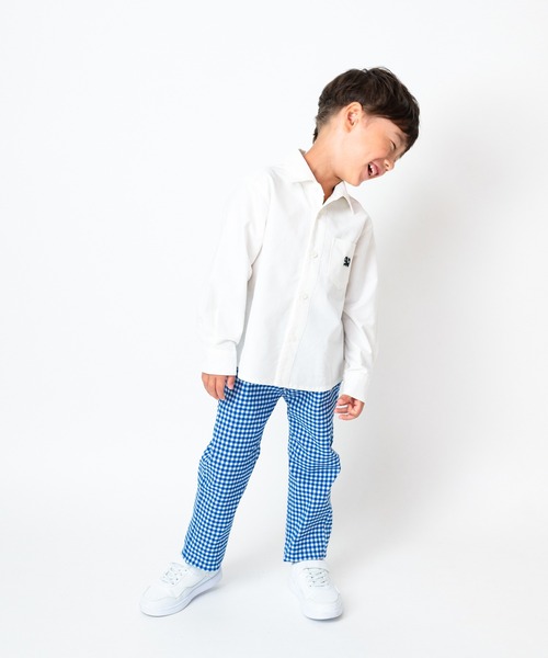 Moujonjon(ムージョンジョン)の「のびのびツイルチェック柄長パンツ(その他パンツ・キッズ・ブルー・90/120/140/130/110/100)」の18枚目の写真