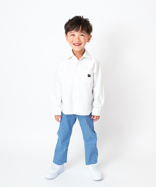 Moujonjon(ムージョンジョン)の「のびのびツイルチェック柄長パンツ(その他パンツ・キッズ・ブルー・90/120/140/130/110/100)」の12枚目の写真