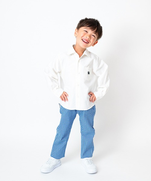 Moujonjon(ムージョンジョン)の「のびのびツイルチェック柄長パンツ(その他パンツ・キッズ・ブルー・90/120/140/130/110/100)」の6枚目の写真