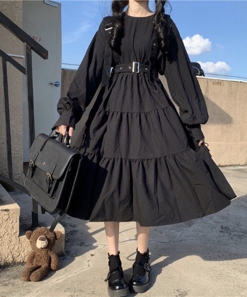 almo（アルモ）の「ティアードワンピース(BQ)（ワンピース・レディース・ブラック・FREE）」の2枚目の写真