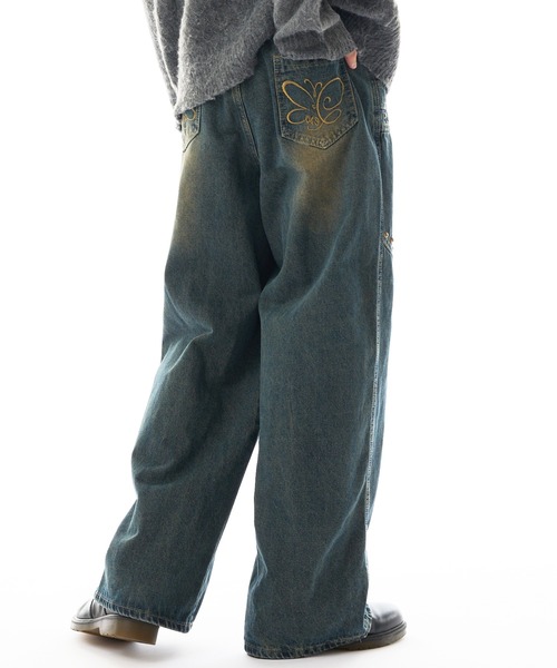 seyto サイズ1 / スタッズピンストライプワイドフレアデニムパンツ seyto（セイト）の「Studs pin stripe wide flare denim pants