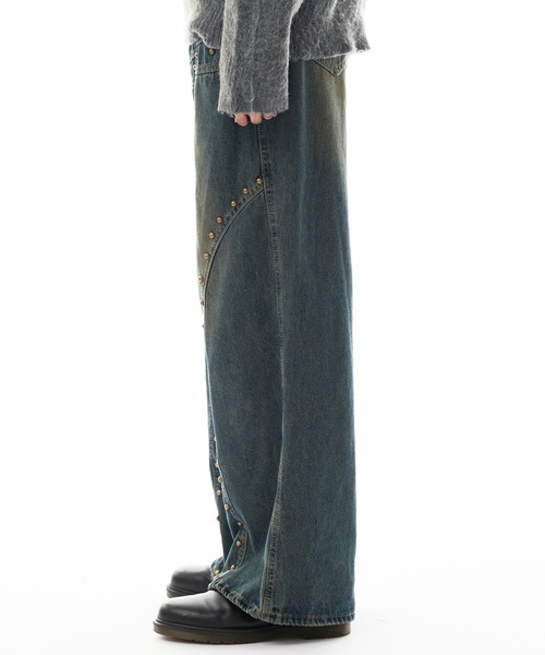 スタッズデニムパンツ / Studs Denim Pants セール】studs denim pant / スタッズ デニムパンツ ワイド