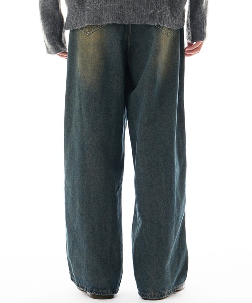 studs denim pant / スタッズ デニムパンツ ワイドストレート（デニム