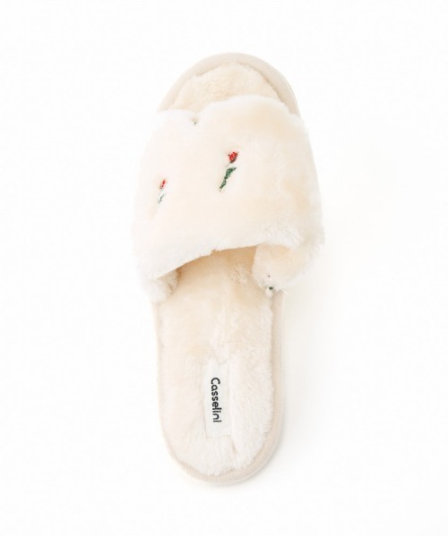 Casselini（キャセリーニ）の「Casselini HOME(キャセリーニ ホーム)フェイクファースリッパ（ルームシューズ/スリッパ・レディース・ラベンダー/アイボリー・FREE）」の15枚目の写真