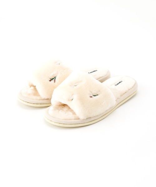 Casselini（キャセリーニ）の「Casselini HOME(キャセリーニ ホーム)フェイクファースリッパ（ルームシューズ/スリッパ・レディース・ラベンダー/アイボリー・FREE）」の9枚目の写真