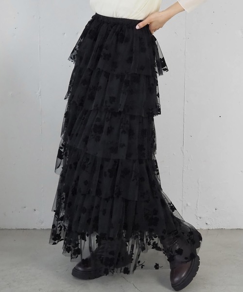セール】チュール段々ティアードスカート（スカート）｜tiptop