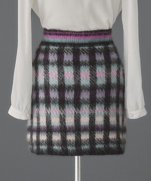 emiriawiz(エミリアウィズ)の「Cotton cloud check knit skirt(スカート・レディース・ホワイト/マルチ・SMALL/MEDIUM)」の6枚目の写真