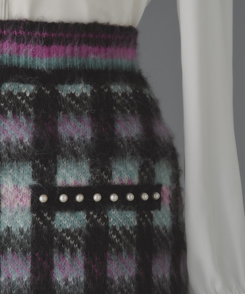 emiriawiz(エミリアウィズ)の「Cotton cloud check knit skirt(スカート・レディース・ホワイト/マルチ・SMALL/MEDIUM)」の4枚目の写真