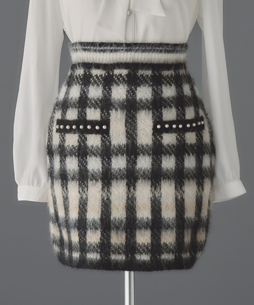 emiriawiz(エミリアウィズ)の「Cotton cloud check knit skirt(スカート・レディース・ホワイト/マルチ・SMALL/MEDIUM)」の7枚目の写真