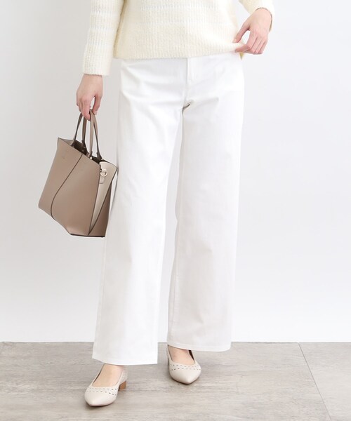 INDIVI(インディヴィ)の「◆【洗える】ストレートワイド カラーデニムパンツ(デニムパンツ・レディース・ライトブルー/ピンク/ホワイト系・40/38/36/05/12/15 /13/19/03/07)」の2枚目の写真