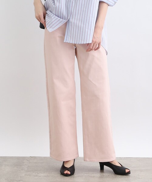 INDIVI(インディヴィ)の「◆【洗える】ストレートワイド カラーデニムパンツ(デニムパンツ・レディース・ライトブルー/ピンク/ホワイト系・40/38/36/05/12/15 /13/19/03/07)」の1枚目の写真