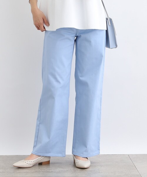 INDIVI(インディヴィ)の「◆【洗える】ストレートワイド カラーデニムパンツ(デニムパンツ・レディース・ライトブルー/ピンク/ホワイト系・40/38/36/05/12/15 /13/19/03/07)」の3枚目の写真