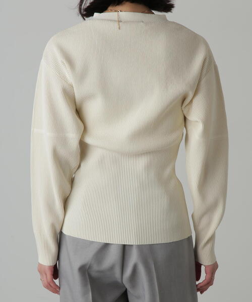 FREE'S MART（フリーズマート）の「◆ウエストシェイプリブニットカーディガン（カーディガン/ボレロ・レディース・ホワイト/ピンク/ライトグリーン/ブラック・FREE）」の5枚目の写真