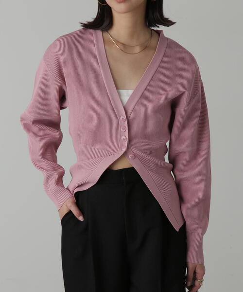 FREE'S MART（フリーズマート）の「◆ウエストシェイプリブニットカーディガン（カーディガン/ボレロ・レディース・ホワイト/ピンク/ライトグリーン/ブラック・FREE）」の15枚目の写真