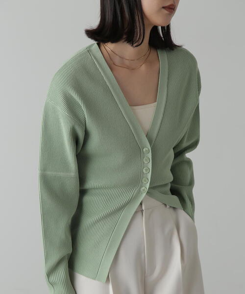 FREE'S MART（フリーズマート）の「◆ウエストシェイプリブニットカーディガン（カーディガン/ボレロ・レディース・ホワイト/ピンク/ライトグリーン/ブラック・FREE）」の19枚目の写真