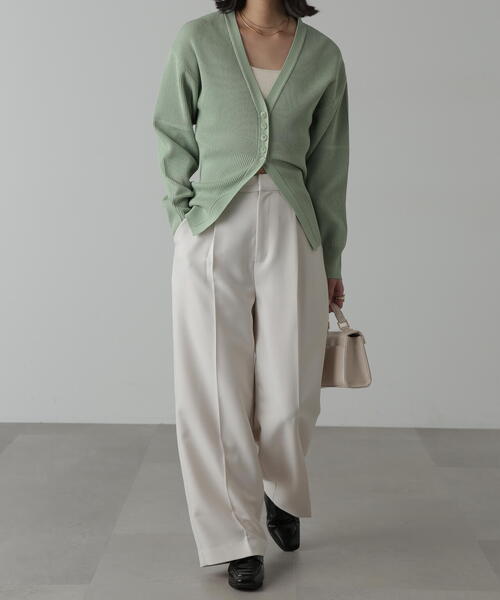 FREE'S MART（フリーズマート）の「◆ウエストシェイプリブニットカーディガン（カーディガン/ボレロ・レディース・ホワイト/ピンク/ライトグリーン/ブラック・FREE）」の21枚目の写真