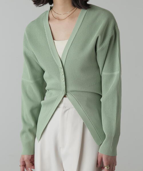 FREE'S MART（フリーズマート）の「◆ウエストシェイプリブニットカーディガン（カーディガン/ボレロ・レディース・ホワイト/ピンク/ライトグリーン/ブラック・FREE）」の22枚目の写真