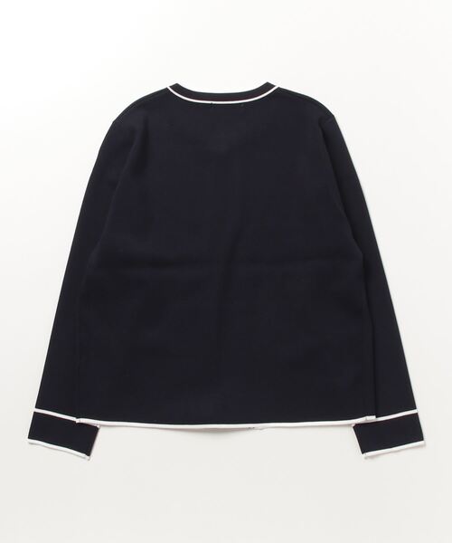TOKYO SHIRTS(トウキョウシャツ)の「配色ニットジャケット レディース(カーディガン/ボレロ・レディース・ブラック/ネイビー・L/M)」の13枚目の写真