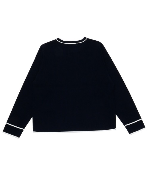 TOKYO SHIRTS(トウキョウシャツ)の「配色ニットジャケット レディース(カーディガン/ボレロ・レディース・ブラック/ネイビー・L/M)」の9枚目の写真