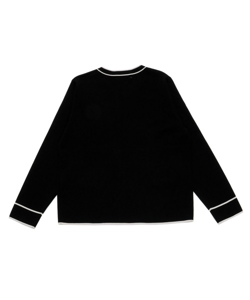 TOKYO SHIRTS(トウキョウシャツ)の「配色ニットジャケット レディース(カーディガン/ボレロ・レディース・ブラック/ネイビー・L/M)」の4枚目の写真
