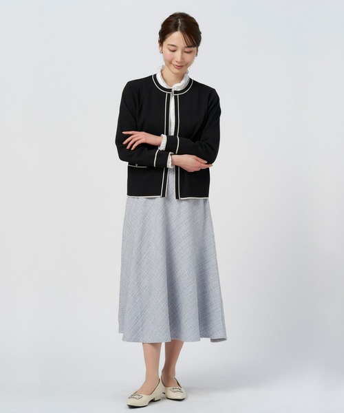 TOKYO SHIRTS(トウキョウシャツ)の「配色ニットジャケット レディース(カーディガン/ボレロ・レディース・ブラック/ネイビー・L/M)」の15枚目の写真