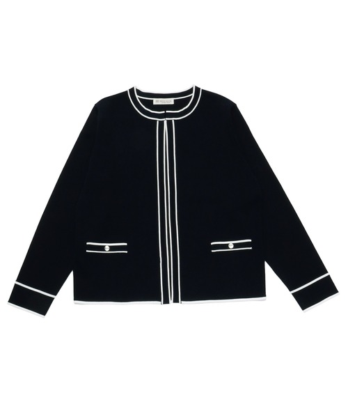 TOKYO SHIRTS(トウキョウシャツ)の「配色ニットジャケット レディース(カーディガン/ボレロ・レディース・ブラック/ネイビー・L/M)」の19枚目の写真
