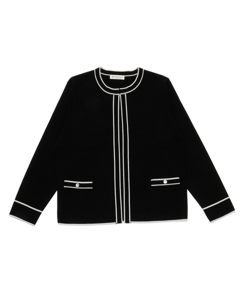 TOKYO SHIRTS(トウキョウシャツ)の「配色ニットジャケット レディース(カーディガン/ボレロ・レディース・ブラック/ネイビー・L/M)」の18枚目の写真