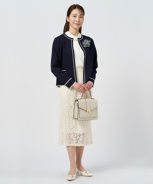 TOKYO SHIRTS(トウキョウシャツ)の「配色ニットジャケット レディース(カーディガン/ボレロ・レディース・ブラック/ネイビー・L/M)」の16枚目の写真