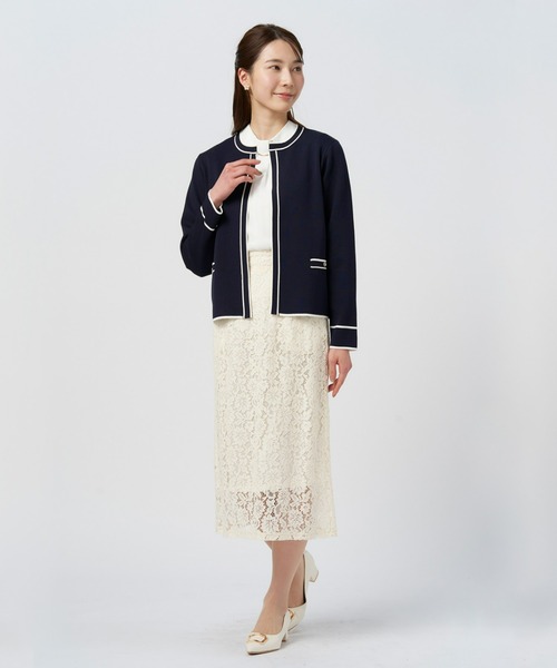 TOKYO SHIRTS(トウキョウシャツ)の「配色ニットジャケット レディース(カーディガン/ボレロ・レディース・ブラック/ネイビー・L/M)」の17枚目の写真