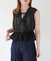 CLEIO | 【CLEIO】リボンギャザーシアーミニベスト(シャツ/ブラウス)