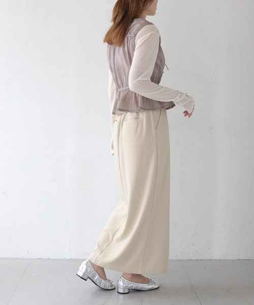 CLEIO(クレイオ)の「【CLEIO】リボンギャザーシアーミニベスト/RIBBON GATHERED SHEER MINI VEST/940-11643(シャツ/ブラウス・レディース・ブラック/アイボリー/サックスブルー/グレイッシュベージュ・FREE)」の16枚目の写真