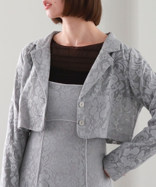 archives（アルシーヴ）の「レースショートシャツジャケット