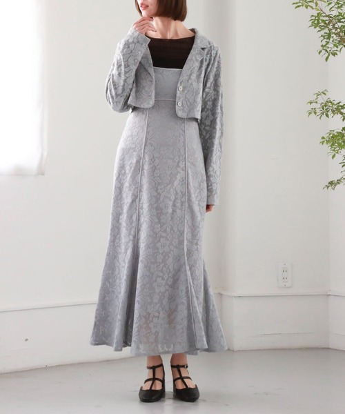 archives（アルシーヴ）の「レースショートシャツジャケット（テーラードジャケット・レディース・ブラック/オフホワイト/ブルー・MEDIUM）」の12枚目の写真