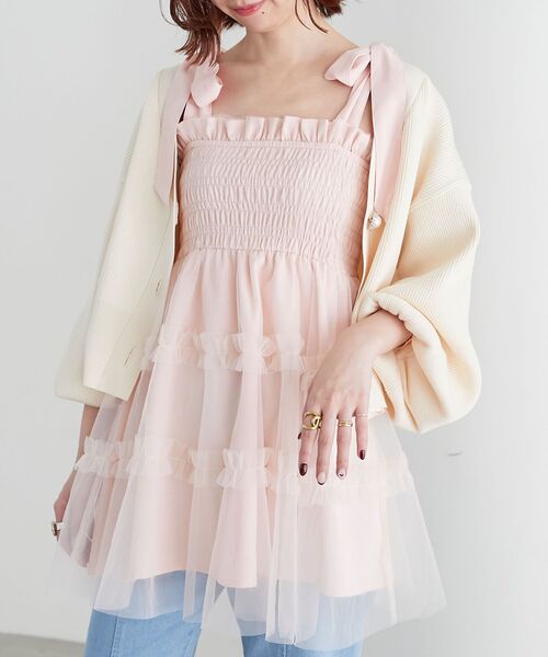 MAJESTIC LEGON(マジェスティックレゴン)の「ビジューボタンカーディガン(カーディガン/ボレロ・レディース・アイボリー/グリーン/ピンク/ブルー・MEDIUM)」の19枚目の写真