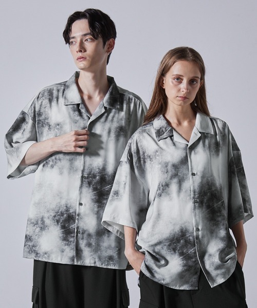 ❗️メルカリ一点のみ❗️CLEL 2way 花柄 アブストラクト柄ドレープ半袖シャツ CLEL 2way 花柄 アブストラクト柄ドレープ半袖シャツXS - メルカリ