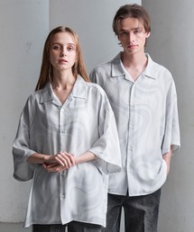 CLEL | 【CLEL】2Way Multi Pattern Drape Short Sleeve Shirt/2way 花柄 アブストラクト柄ドレープ半袖シャツ(シャツ/ブラウス)