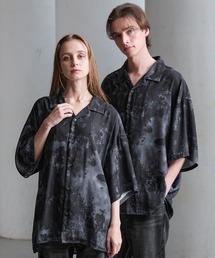 CLEL(�N���C��)�́yCLEL�z2Way Multi Pattern Drape Short Sleeve Shirt/2way �ԕ� �A�u�X�g���N�g���h���[�v�����V���c(�V���c/�u���E�X)