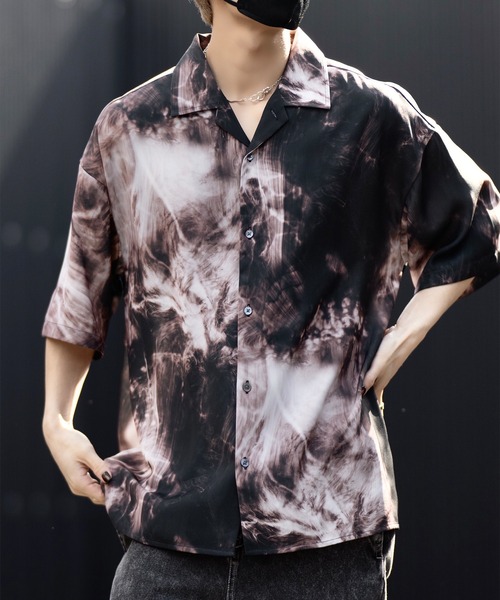 全信頼を寄せる Pattern Multi CLEL】2Way Drape 花柄 Shirt/2way Sleeve Short トップス