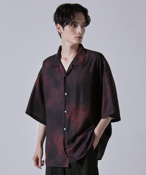 CLEL】2Way Multi Pattern Drape Short Sleeve Shirt/2way 花柄