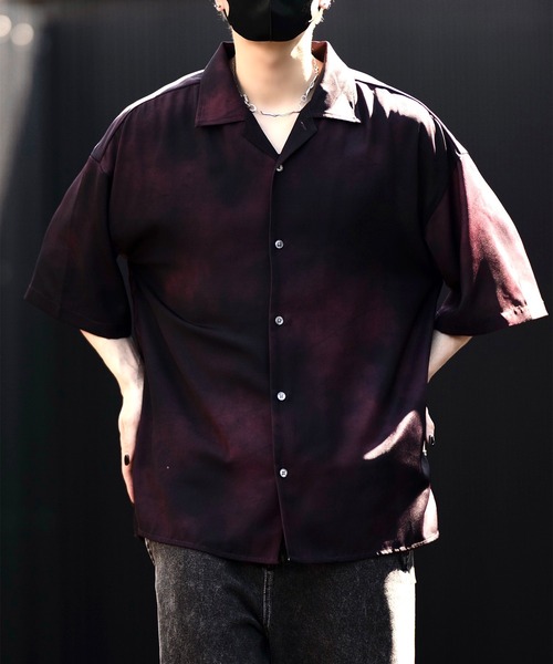 CLEL】2Way Multi Pattern Drape Short Sleeve Shirt/2way 花柄