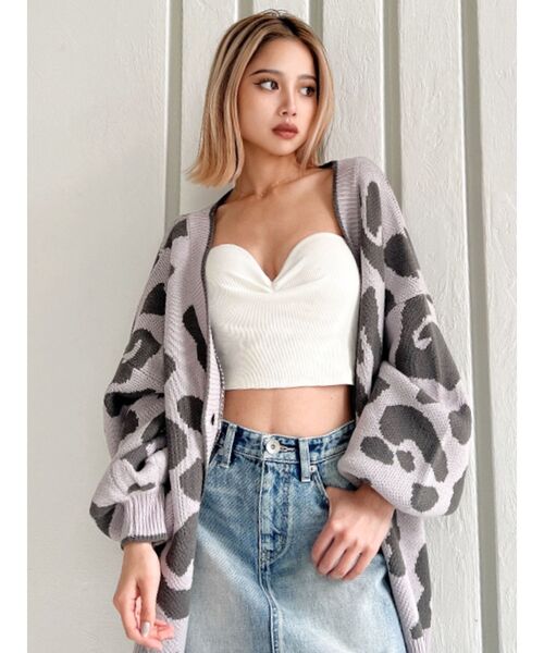 GYDA（ジェイダ）の「リブベアビスチェ（チューブトップ・レディース・オフホワイト/ブラック/グリーン/シルバー・FREE）」の6枚目の写真