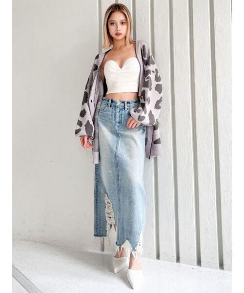 GYDA（ジェイダ）の「リブベアビスチェ（チューブトップ・レディース・オフホワイト/ブラック/グリーン/シルバー・FREE）」の8枚目の写真