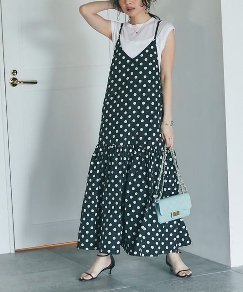 【La boutique BonBon】ドットジャガードキャミワンピース La boutique BonBon（ラブティックボンボン）の「ドット