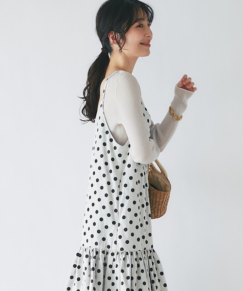 【La boutique BonBon】ドットジャガードキャミワンピース La boutique BonBon（ラブティックボンボン）の「ドット