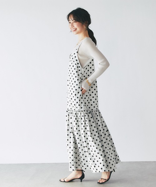 【La boutique BonBon】ドットジャガードキャミワンピース La boutique BonBon（ラブティックボンボン）の「ドット