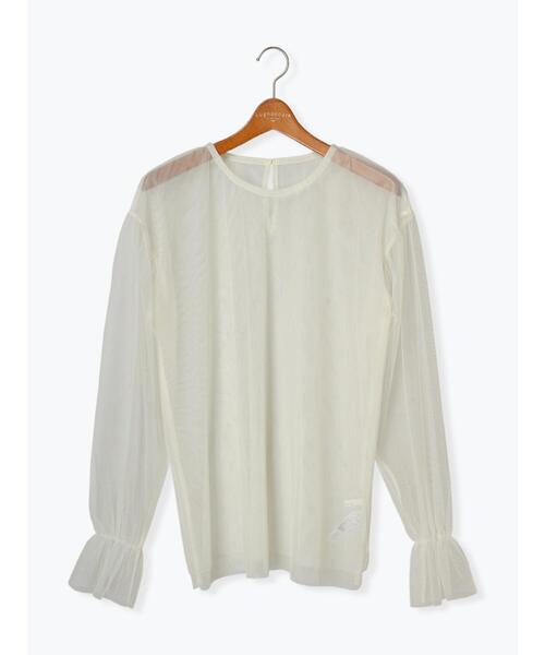 Lugnoncure（ルノンキュール）の「チュール袖パフトップス（Tシャツ/カットソー・レディース・オフホワイト/ブラック・F）」の18枚目の写真