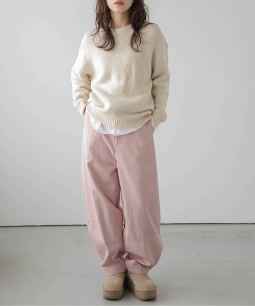 AMELY（エミリー）の「ワイドカーブパンツ（その他パンツ・レディース・ピンク/ブラウン/ベージュ/オリーブ/ブラック・M/L）」の5枚目の写真